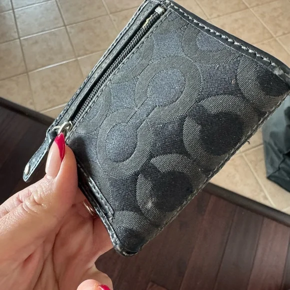 Coach Black and Gray Wallet with Silver Accents - Picture 6 of 7